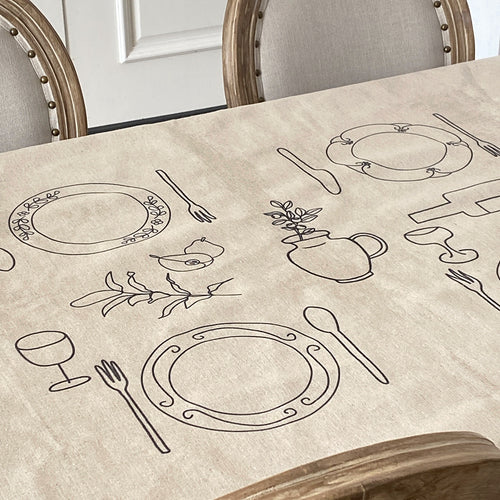 Creative Modern Cotton-Linen Square Tablecloth | Dustproof & Heat-Resistant Minimalist Dining Table Cover