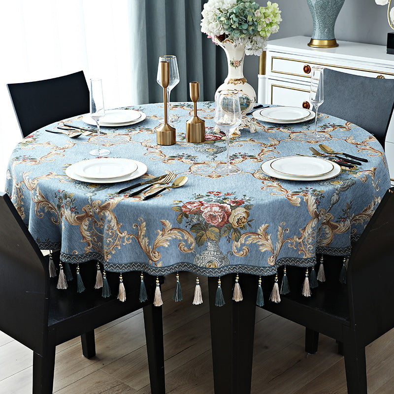 Chenille tassel tablecloth