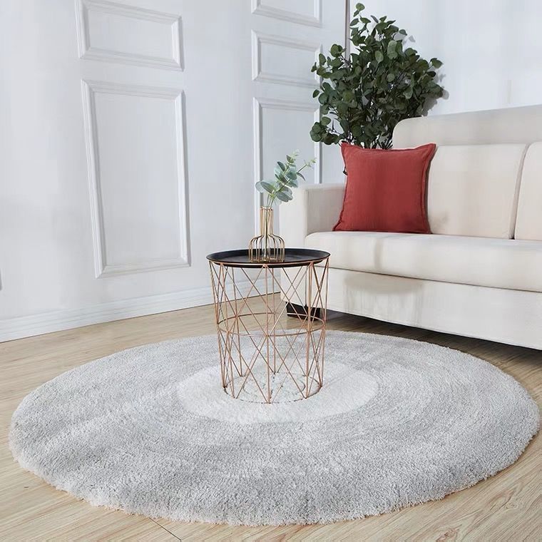 Alfombra Redonda Engrosada para Dormitorio, Mesita de Noche, Estilo Sencillo y Resistente a la Suciedad para Chicas