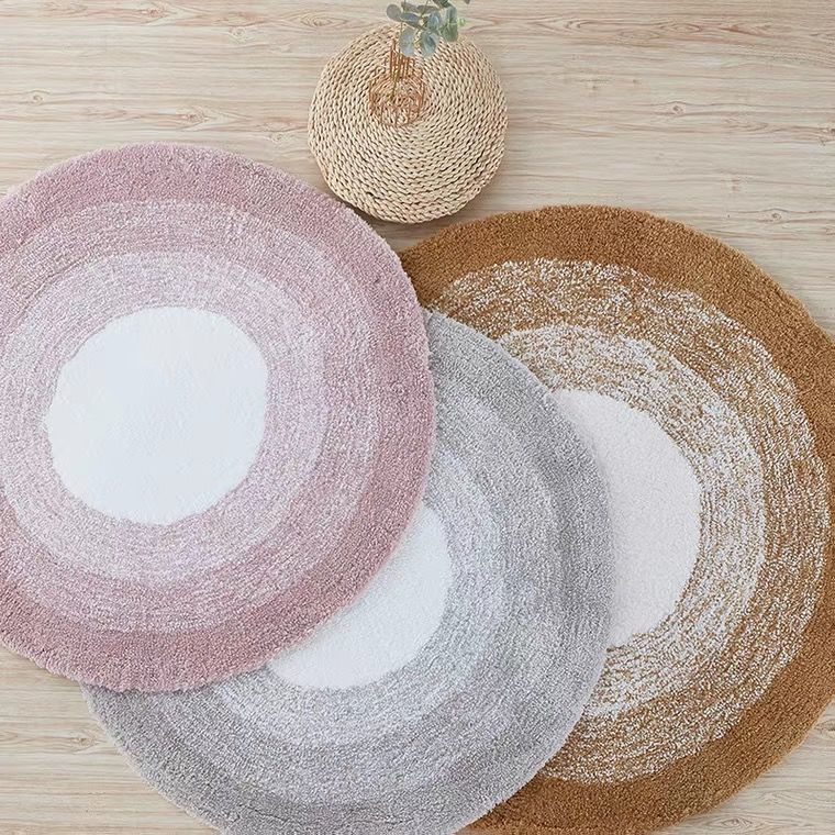 Alfombra Redonda Engrosada para Dormitorio, Mesita de Noche, Estilo Sencillo y Resistente a la Suciedad para Chicas