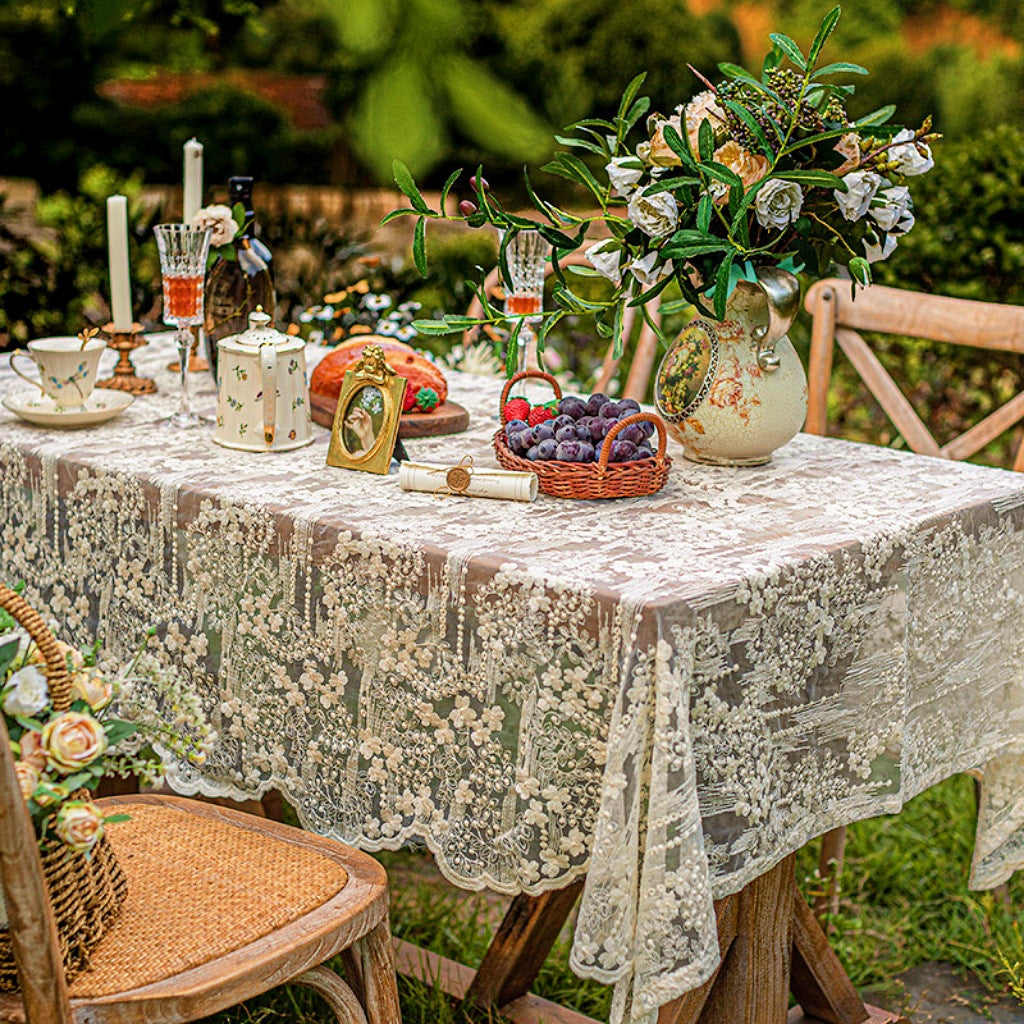 Lace Tablecloth Organza High-grade Embroidery Tablecloth
