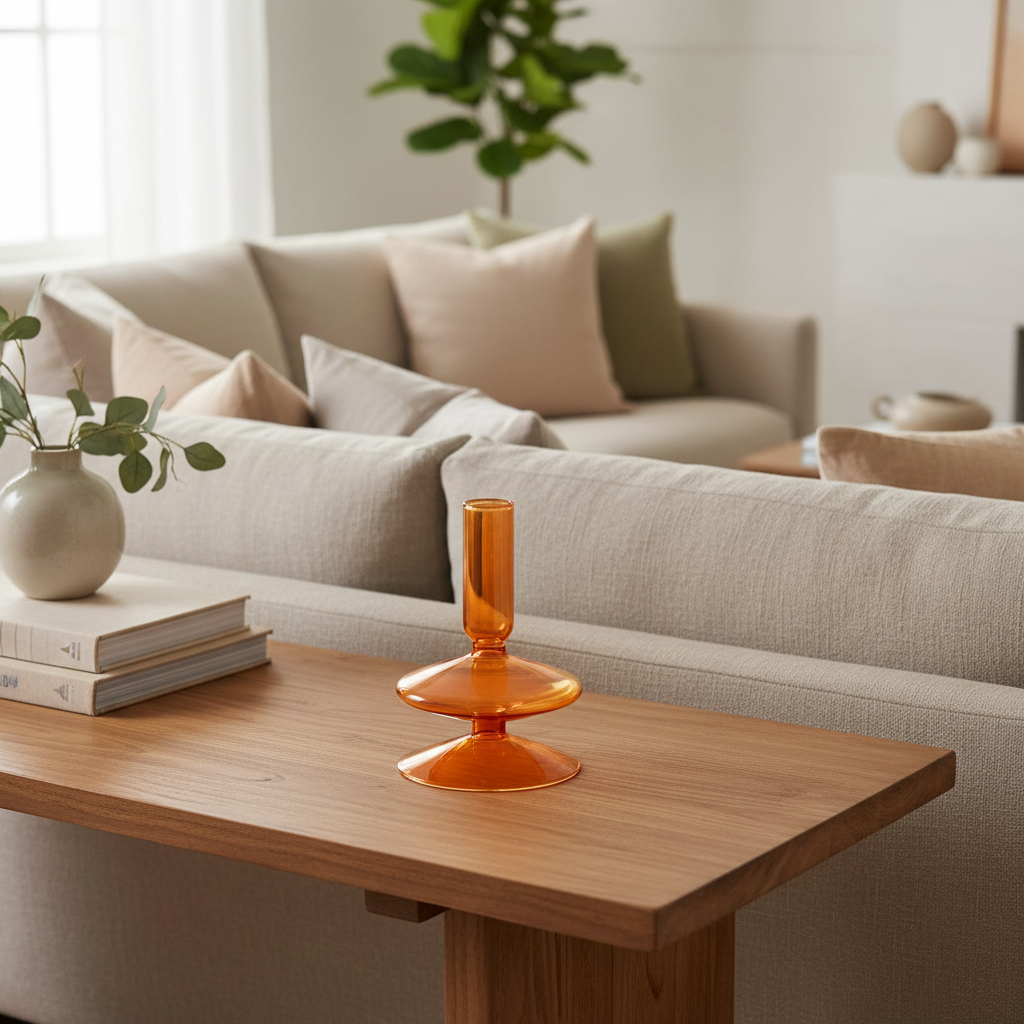 Colored Glass Candlestick Living Room And Wine Cabinet Decorations Ornaments