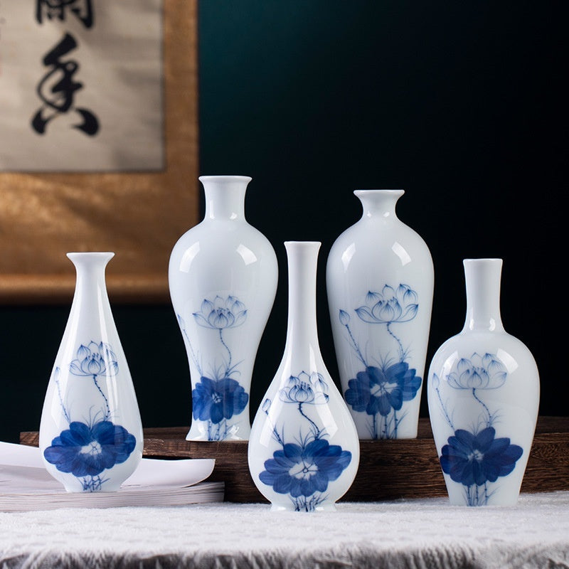 Hand-Painted Retro Ceramic Small Vase Mini Living Room Decorations