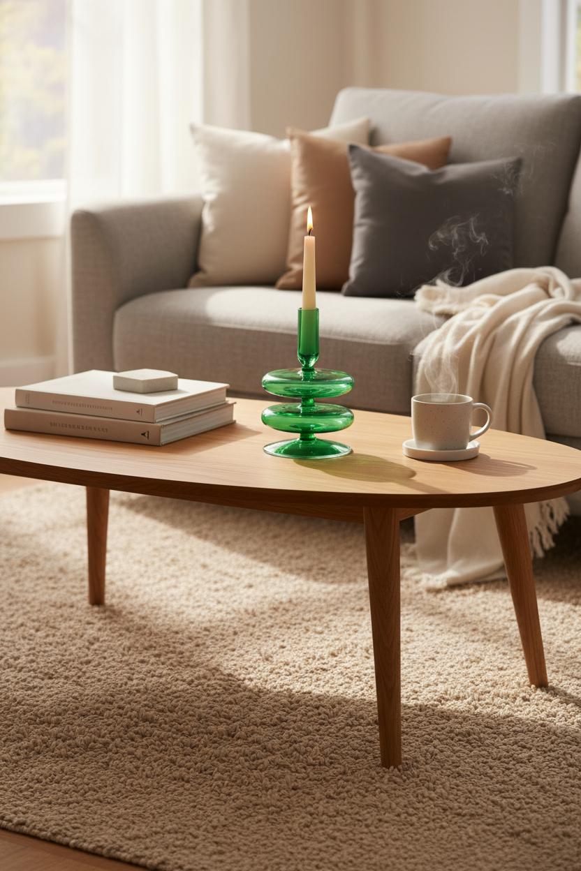 Colored Glass Candlestick Living Room And Wine Cabinet Decorations Ornaments