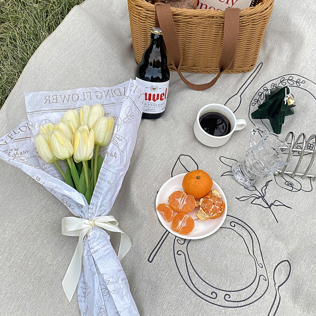 Creative Tablecloth Ins Style Personalized Line Drawing Tablecloth
