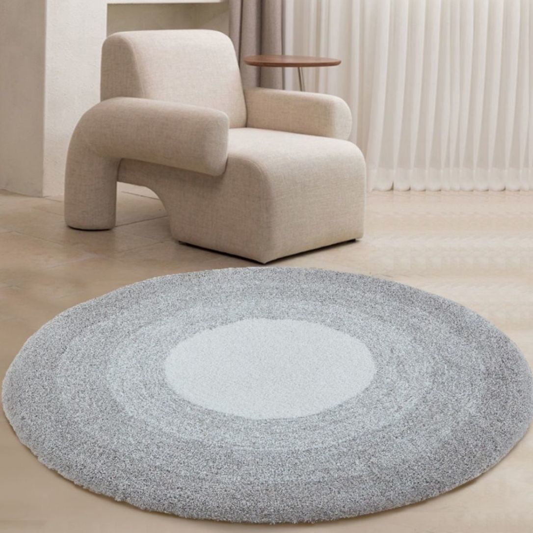 Alfombra Redonda Engrosada para Dormitorio, Mesita de Noche, Estilo Sencillo y Resistente a la Suciedad para Chicas