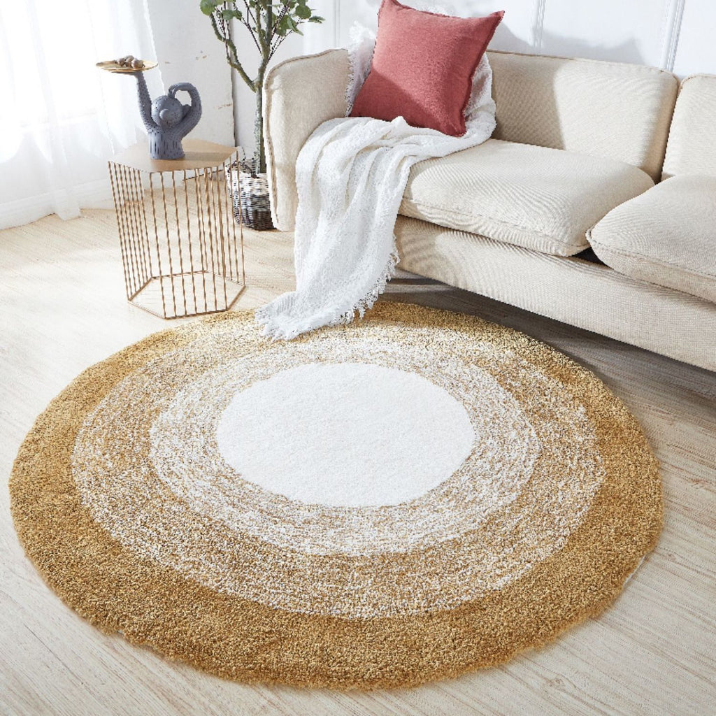 Alfombra Redonda Engrosada para Dormitorio, Mesita de Noche, Estilo Sencillo y Resistente a la Suciedad para Chicas