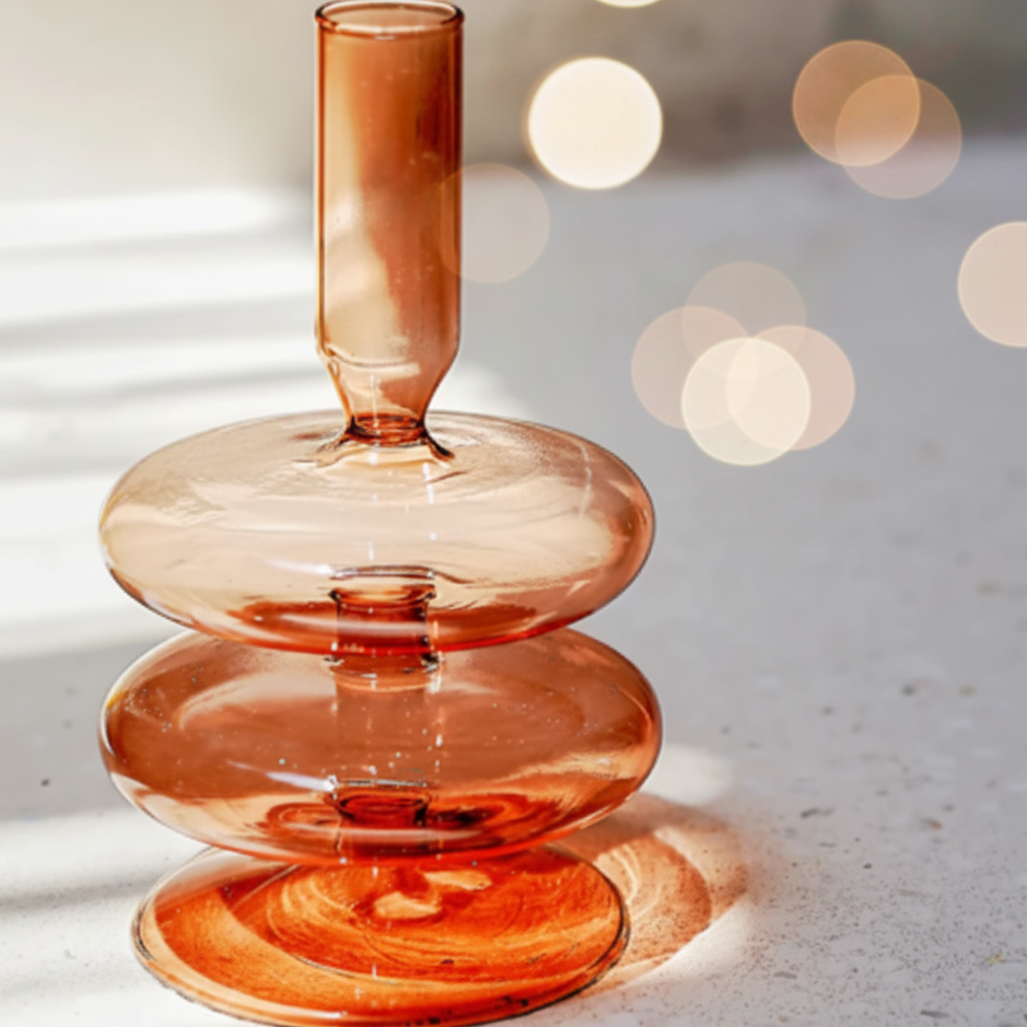 Colored Glass Candlestick Living Room And Wine Cabinet Decorations Ornaments