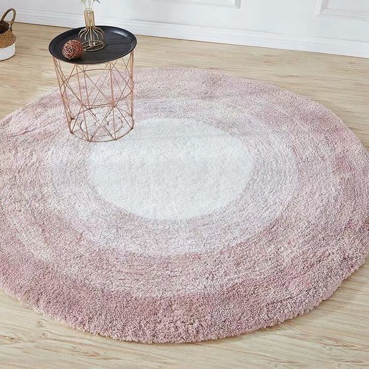 Alfombra Redonda Engrosada para Dormitorio, Mesita de Noche, Estilo Sencillo y Resistente a la Suciedad para Chicas