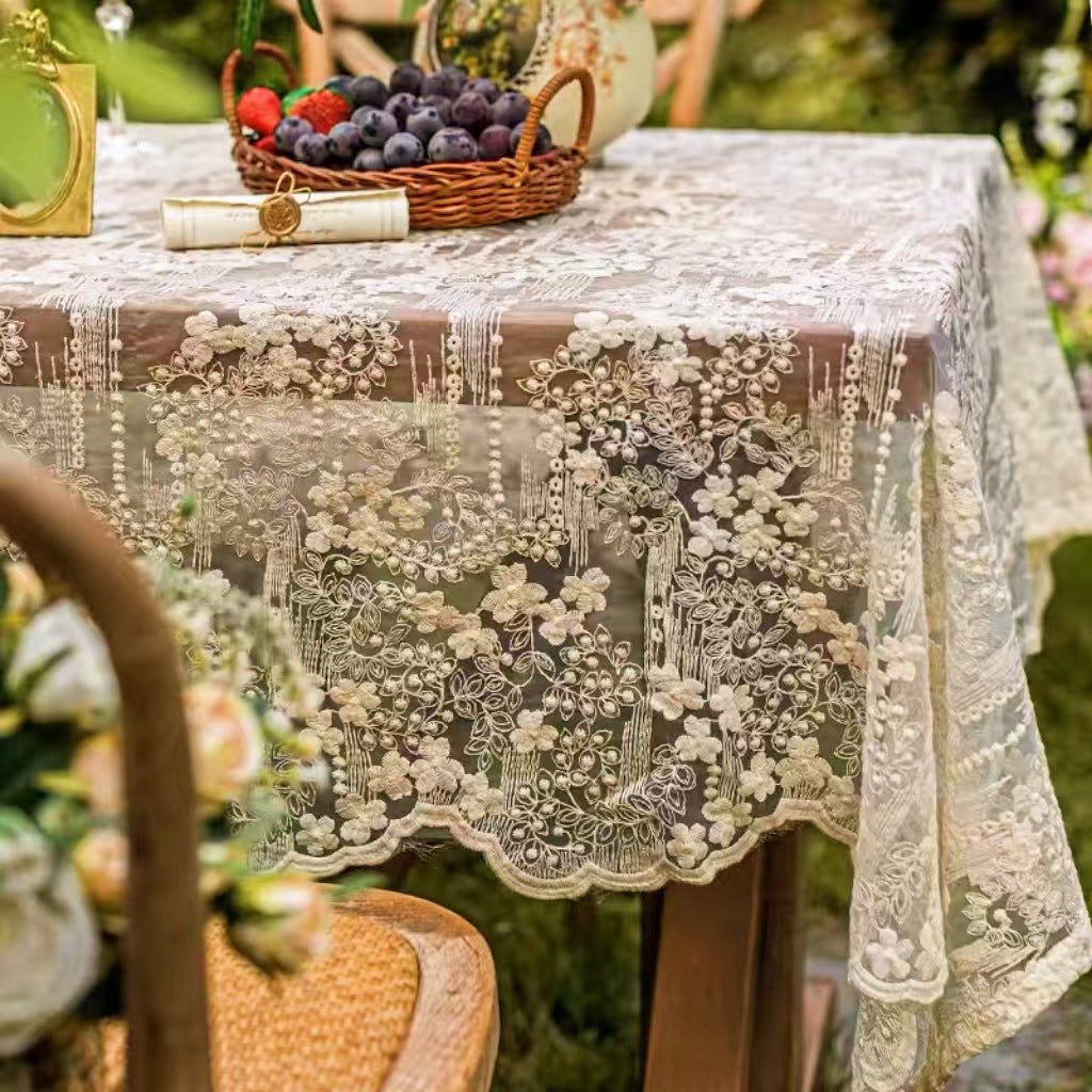 Lace Tablecloth Organza High-grade Embroidery Tablecloth