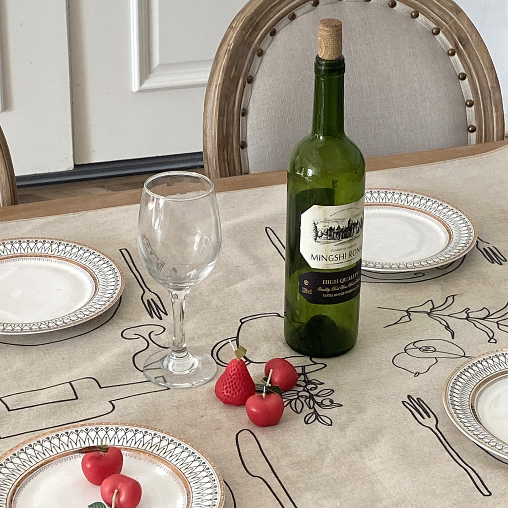 Creative Tablecloth Ins Style Personalized Line Drawing Tablecloth
