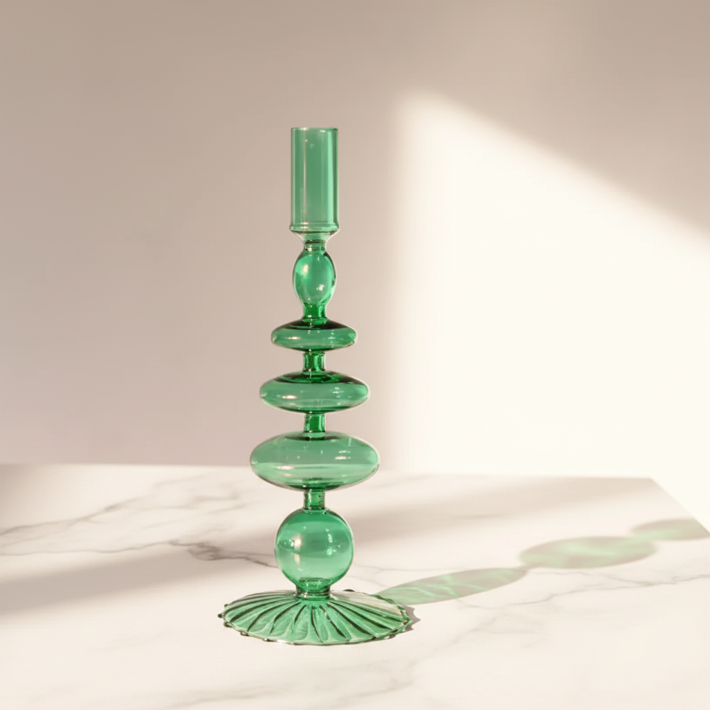 Colored Glass Candlestick Living Room And Wine Cabinet Decorations Ornaments