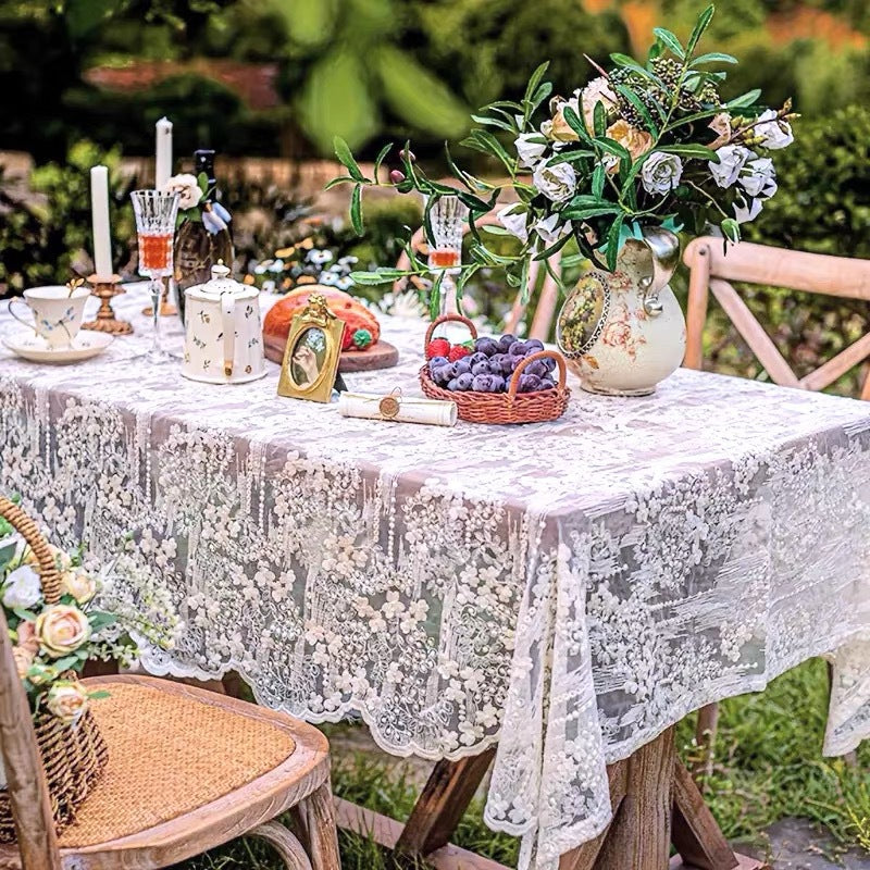 Lace Tablecloth Organza High-grade Embroidery Tablecloth